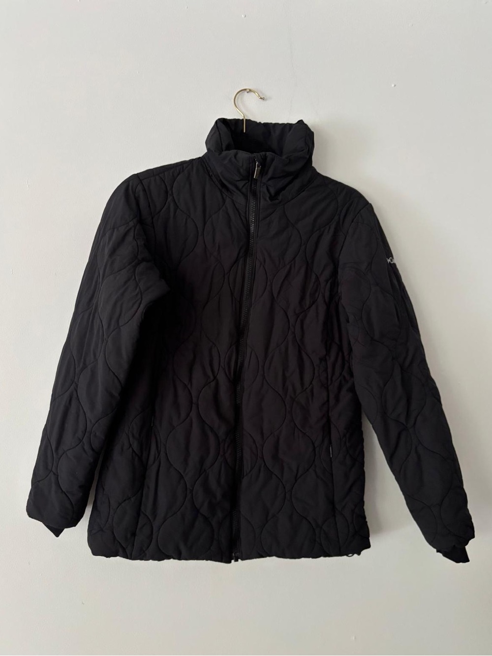 Columbia Frosty Heights Womens Small Black Quilted Puffer Jacket Coat Omni Heat